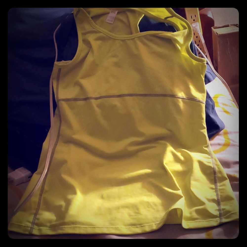 Neon yellow form fitting tanktop